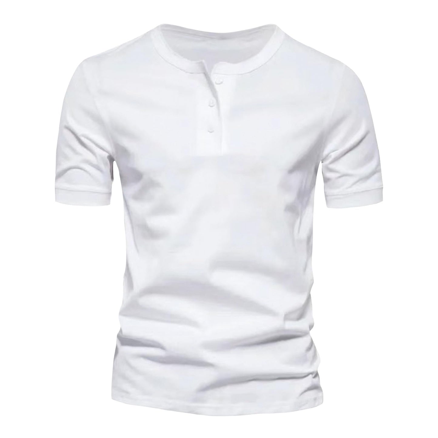 GYMTSL Mens Muscle Slim Henley Shirts Short Sleeve Solid Basic T-Shirt Gym Casual Workout Athletic Shirt Lightweight Tops