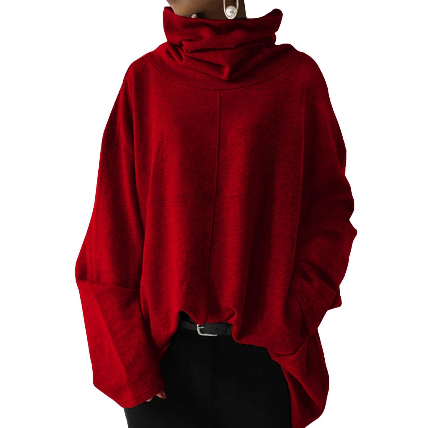GYMTSL Oversized Turtleneck Sweatshirt for Women Plus Size Long Sleeve Pullover Casual Trendy High Neck Mock Neck Tops