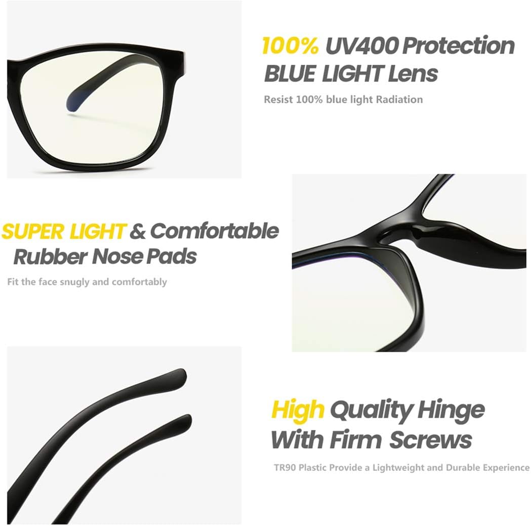 NAVARCH Kids Teens Anti Blue Light Glasses Clear Lenses Shield Computer Reading/Gaming Glasses for Kids Blue Frame