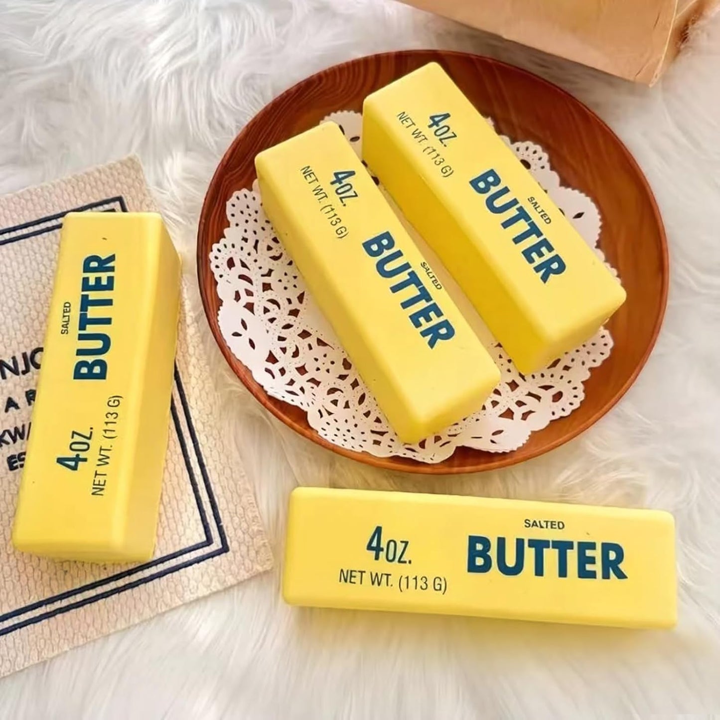 Kribee Stress Relief Toys, Salted Butter Stick Slow Rising Squeeze Toy Set Soft Fidget Toy for Figure Stress Relief Anxiety Sensory Gifts Hand Relax (2pc)