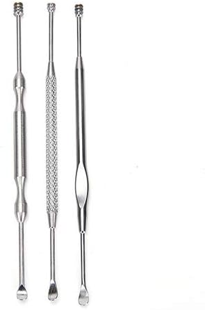 Kribee 1Pc Dual-Head Stainless Steel Earpick Wax Remover Curette Cleaner Health Ear Care Ear Curette Earwax Tweezer Ear Spoon Remover Cleaning Tool Ear Curette Spoon 1