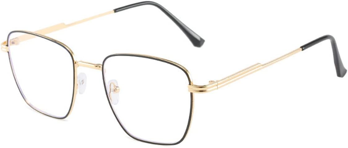 Embryform Blue Light Blocking Glasses women Retro metal square Eyeglasses Non-Prescription for Men Women