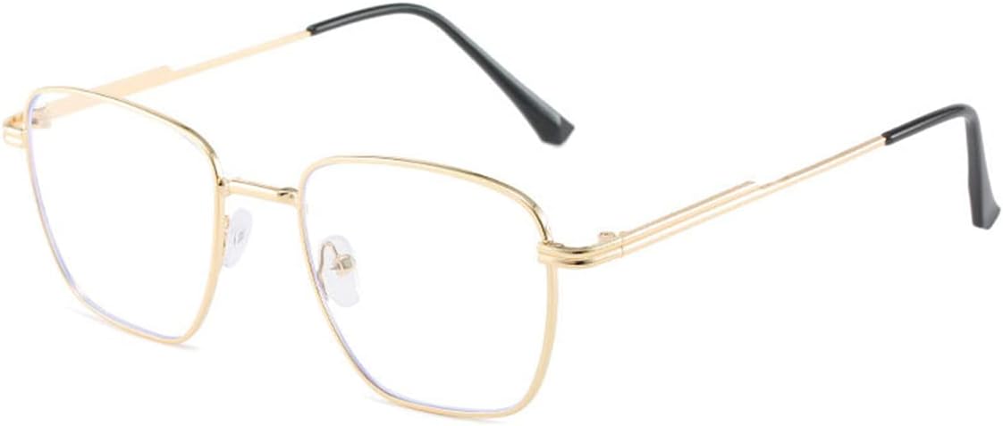 Embryform Blue Light Blocking Glasses women Retro metal square Eyeglasses Non-Prescription for Men Women
