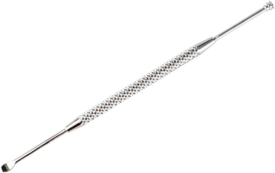 Kribee Ear Wax Remover Tool Double-Ended Stainless Steel Spiral Ear Pick Spoon Ear Wax Removal Ear Spoon Cleaning Tool SilverDeft and Professional