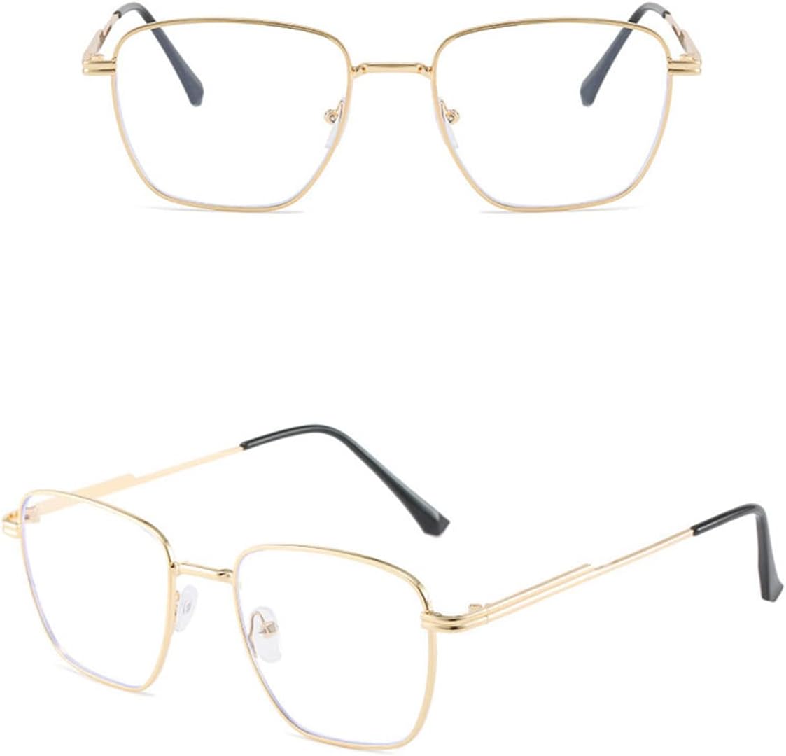 Embryform Blue Light Blocking Glasses women Retro metal square Eyeglasses Non-Prescription for Men Women