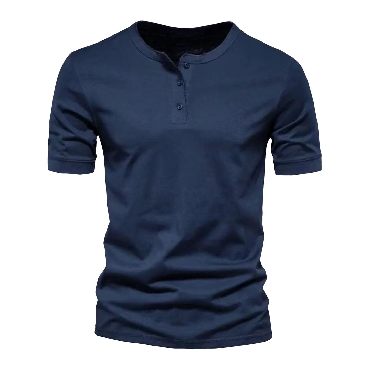 GYMTSL Mens Muscle Slim Henley Shirts Short Sleeve Solid Basic T-Shirt Gym Casual Workout Athletic Shirt Lightweight Tops