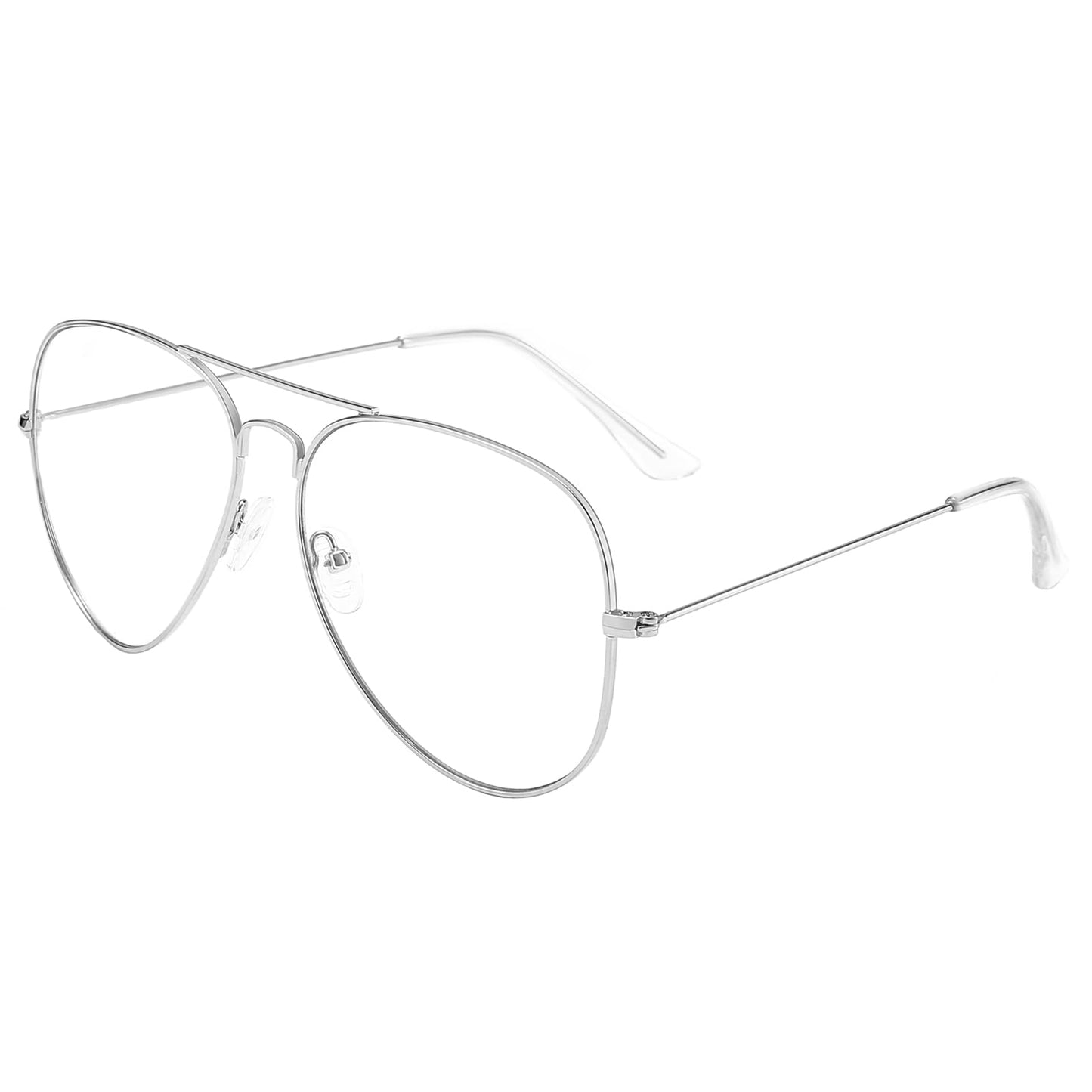 Embryform Clear Lens Glasses Metal Frame Blue Light Blocking Eyeglasses for Women Men Non-prescription