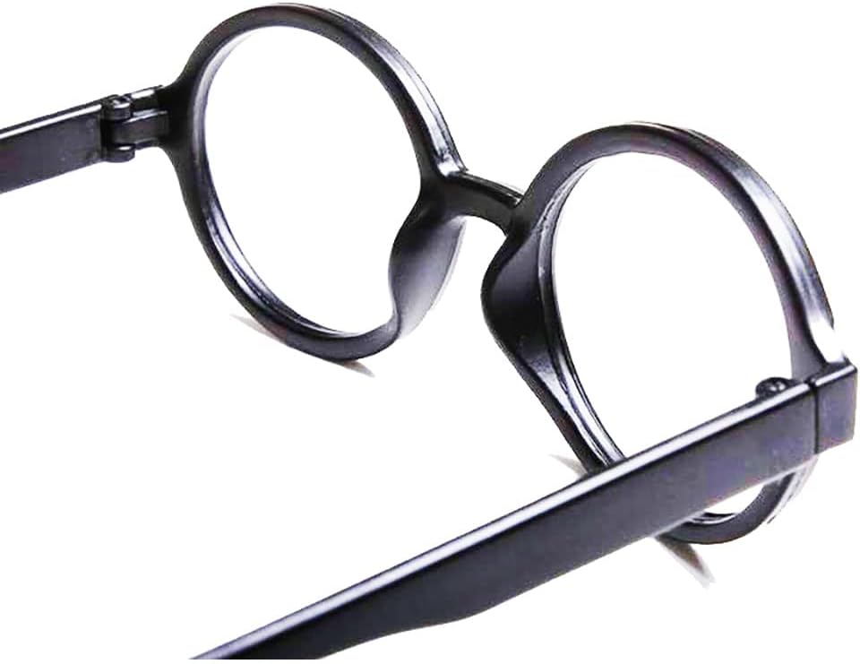 Embryform Wizard Round Glasses, Plastic Lensless Glasses Frame for Fancy Dress Party Costume Cosplay (Adult Size)