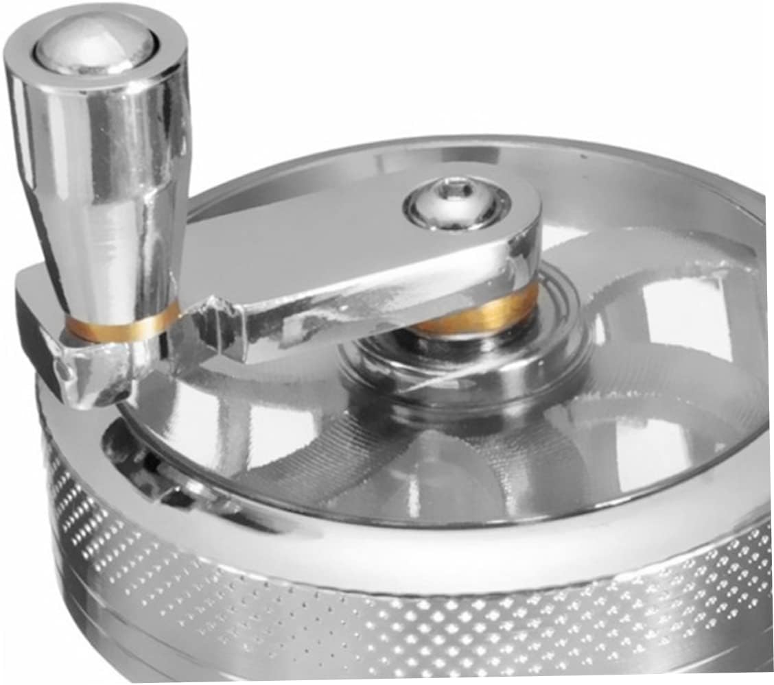 Kribee Manual Grinder Pepper Hand Mill Grinder with Crank Handle Pollen Grinder Spices Crusher for Herb Coffee Salt Pepper Silver Manual Grinder