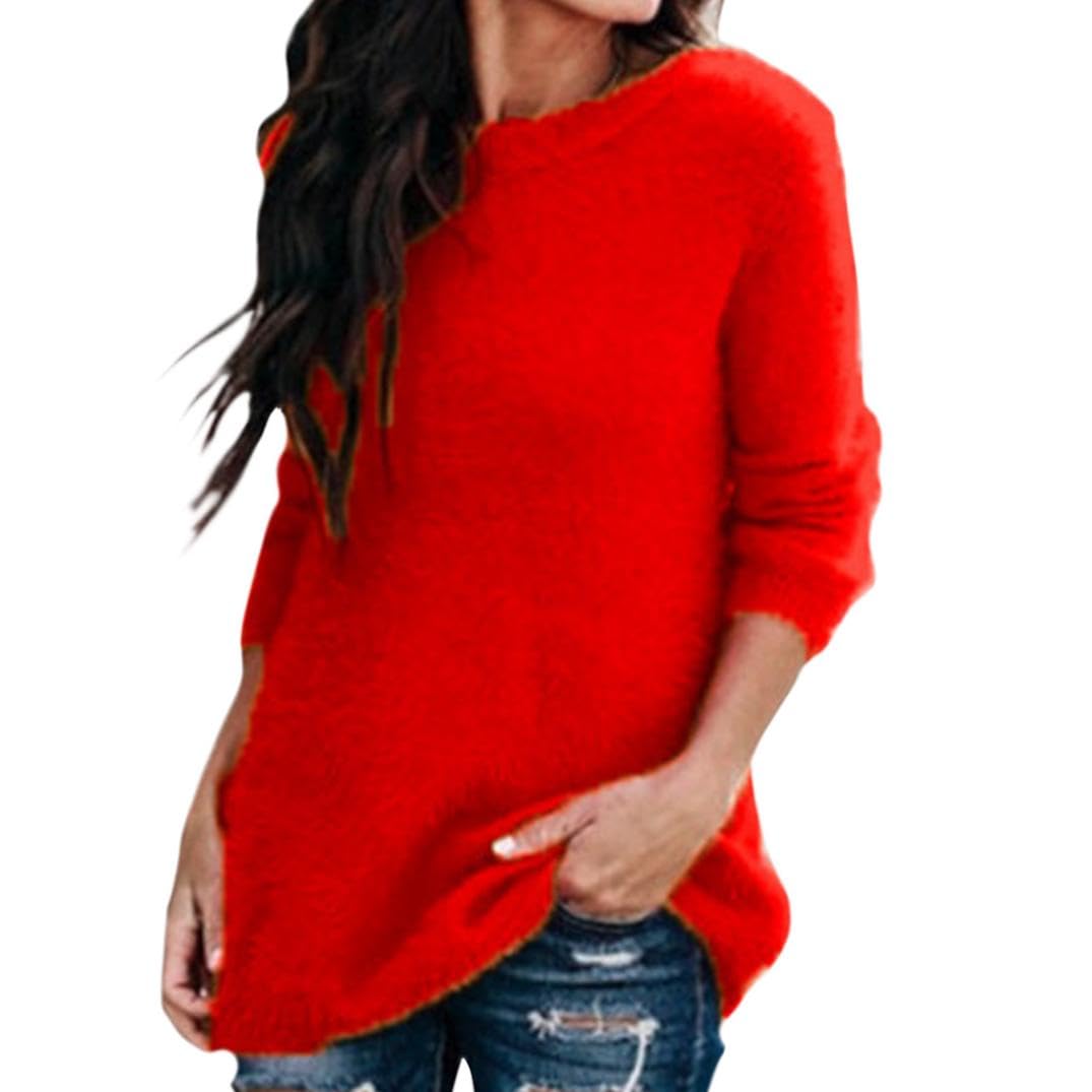 GYMTANK Women's Winter Sweater 2025 Fall Casual Timeless Long Sleeve Solid Crew Neck Sweater Pull Over Tops