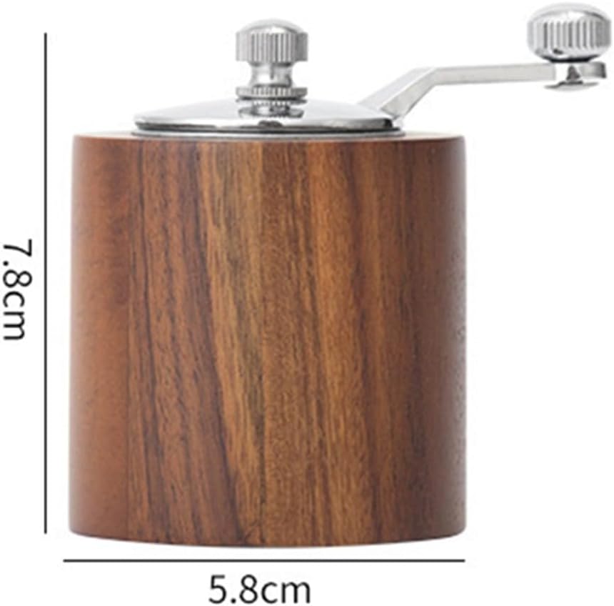 Kribee Adjustable Manual Wooden Salt Pepper Mill for Grinding Fresh Spices, Sea Salt, and Coffee with Construction for Daily Use (S)