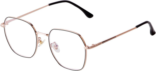 Embryform Blue Light Blocking Glasses Retro Hexagonal Metal Frame Gaming Glasses Anti Glare Glasses