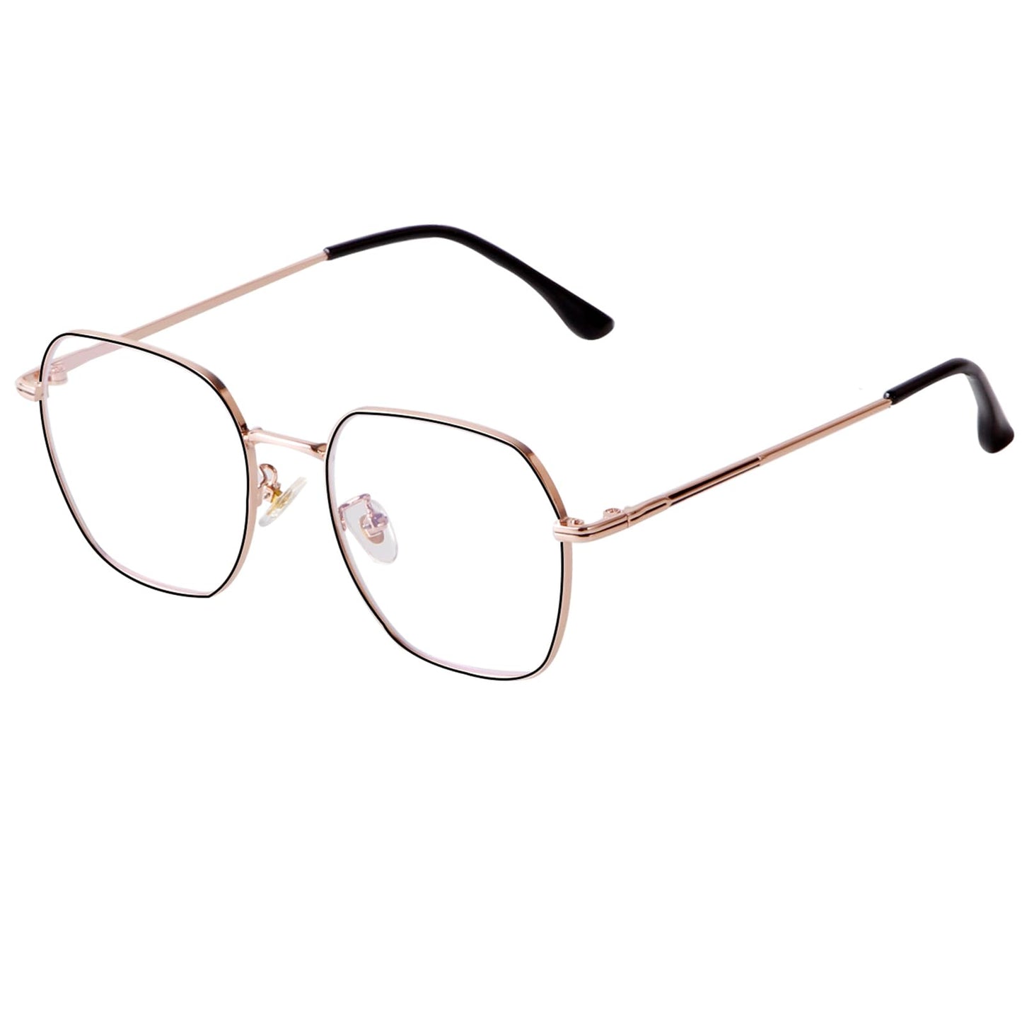 Embryform Blue Light Blocking Glasses Retro Hexagonal Metal Frame Gaming Glasses Anti Glare Glasses