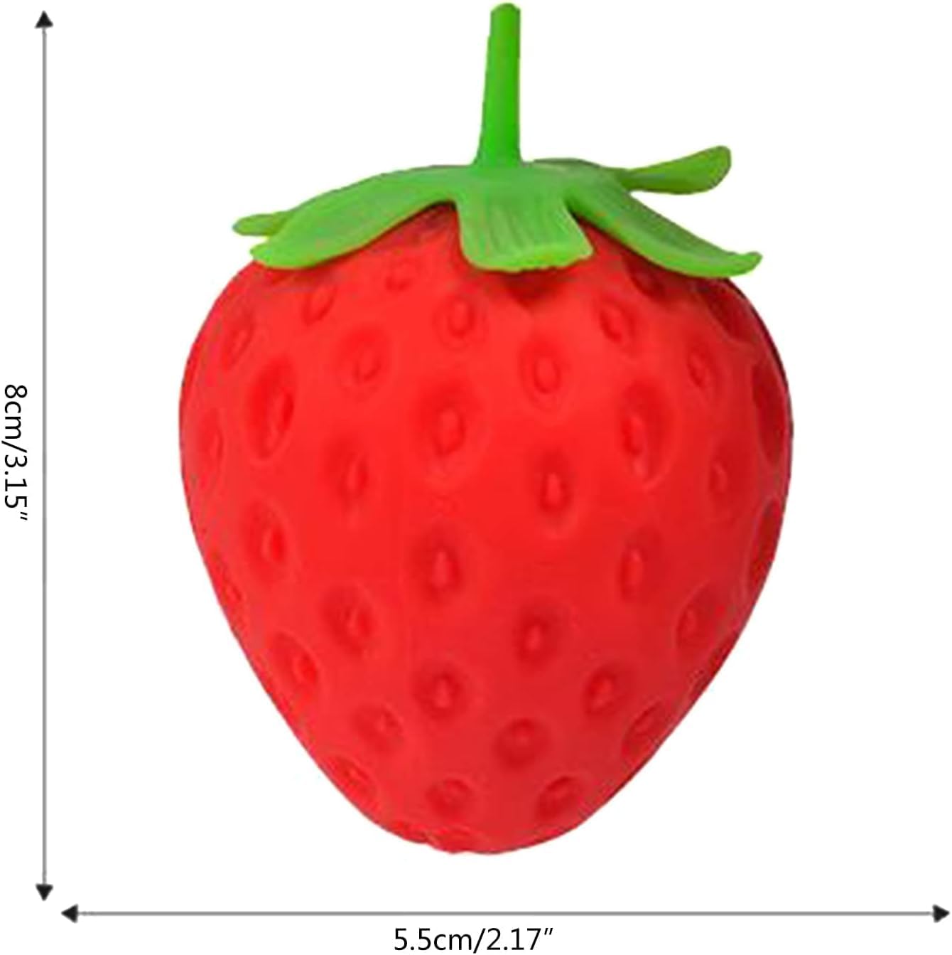 Kribee Strawberry Squeeze Toy, Realistic Strawberry Stress Ball, Squeezable Toy Fruit Ball,Party Favor Slow Rise Pressure Release Toy Adults (1 pcs)