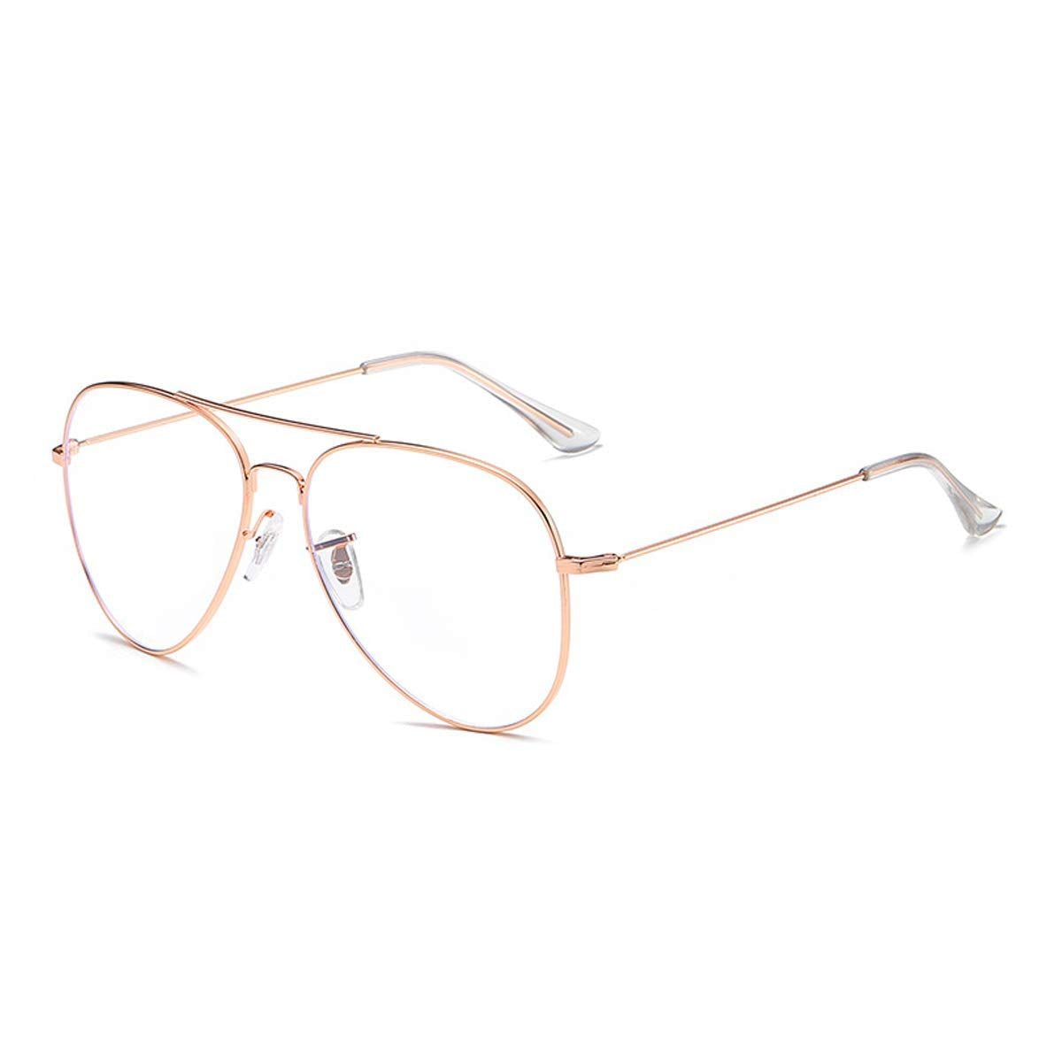 Embryform Clear Lens Glasses Metal Frame Blue Light Blocking Eyeglasses for Women Men Non-prescription