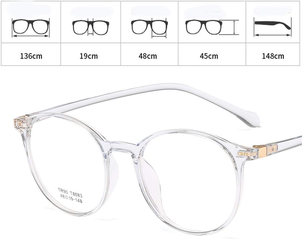 NAVARCH Unisex Round transparent frames Eyeglasses Glasses Clear Lens Eyewear