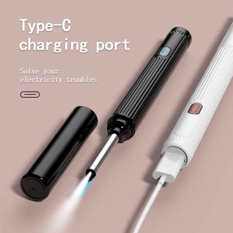 gukoo 10mp HD Ear Cleaner with Camera and LED Light, 2026 New 2-in-1 Ear Wax Removal Camera, with Precision Tweezers & Silicone Scoop, Earwax with Ease, IP67 Waterproof Lens, Wireless & Easy to Use (Black)
