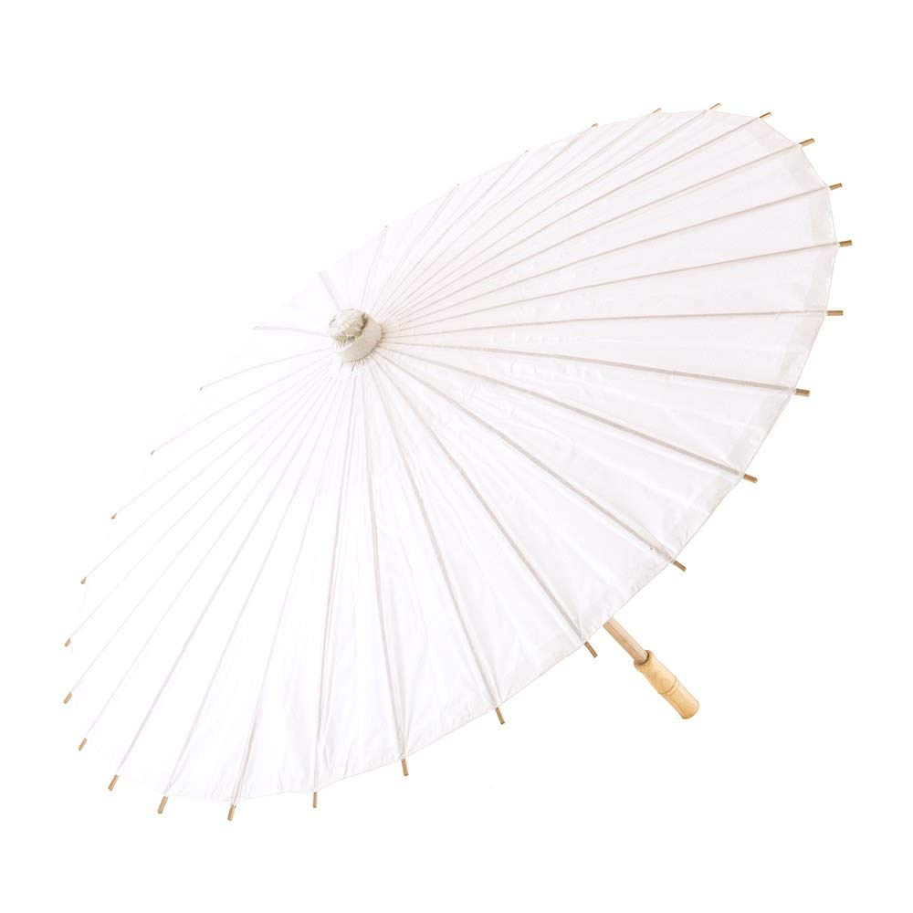 JiffPom Paper Parasol with Bamboo Boning - Pastel Pink