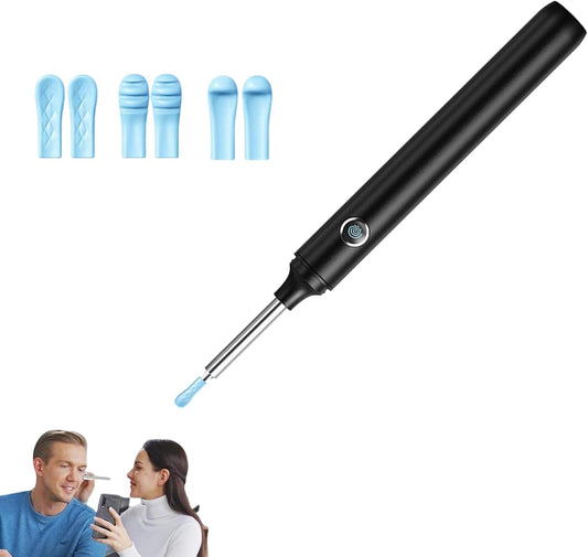 gukoo Ear Camera and Wax Remover,Ear Cleaner Ear Wax Remover,Ear Wax Removal Camera,Ear Cleaner with Camera,Earwax Removal kit with Camera,high Suction Power Electric Silicone Ear Vacuum with Light-Black