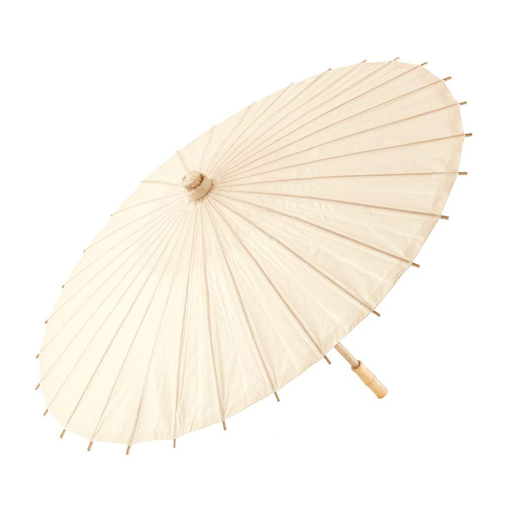 JiffPom Paper Parasol with Bamboo Boning - Pastel Pink