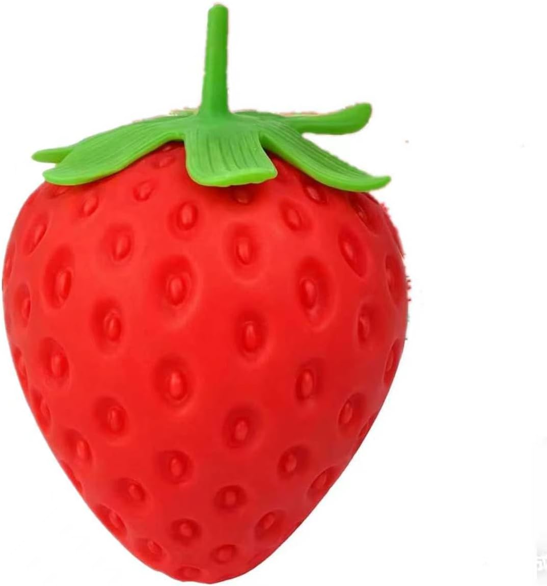 Kribee Strawberry Squeeze Toy, Realistic Strawberry Stress Ball, Squeezable Toy Fruit Ball,Party Favor Slow Rise Pressure Release Toy Adults (1 pcs)