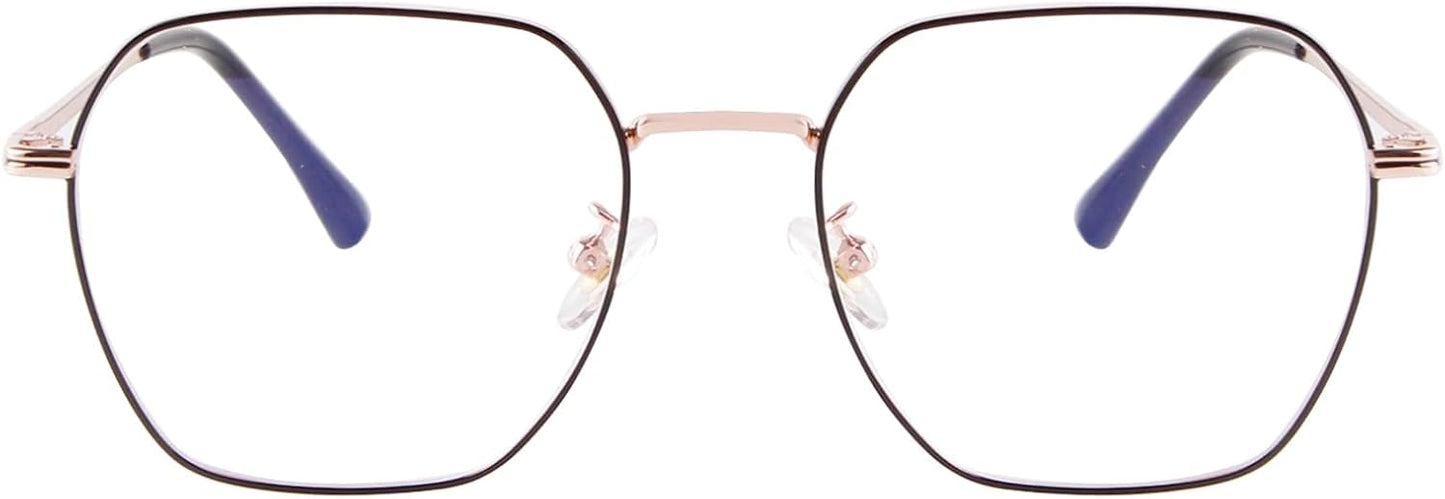 Embryform Blue Light Blocking Glasses Retro Hexagonal Metal Frame Gaming Glasses Anti Glare Glasses