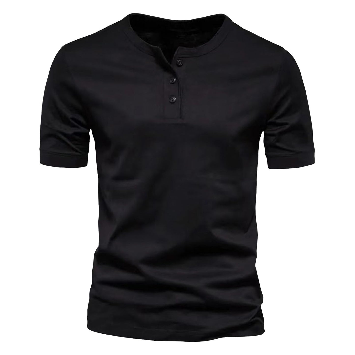 GYMTSL Mens Muscle Slim Henley Shirts Short Sleeve Solid Basic T-Shirt Gym Casual Workout Athletic Shirt Lightweight Tops