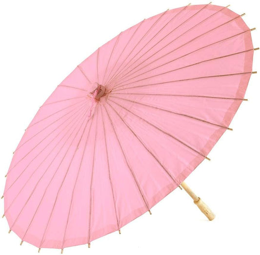 JiffPom Paper Parasol with Bamboo Boning - Pastel Pink