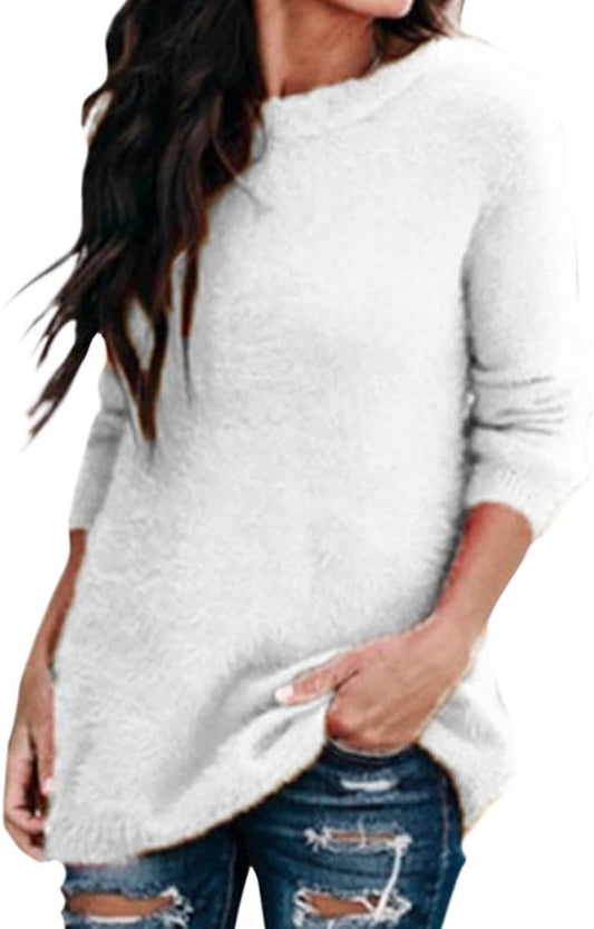 GYMTANK Women's Winter Sweater 2025 Fall Casual Timeless Long Sleeve Solid Crew Neck Sweater Pull Over Tops