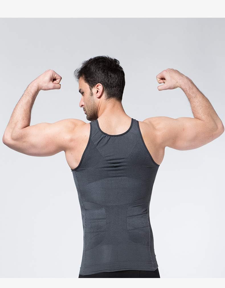 TOFOX Mens Slimming Body Shaper Vest Shirt Abdomen Slim Compression Muscle Tank