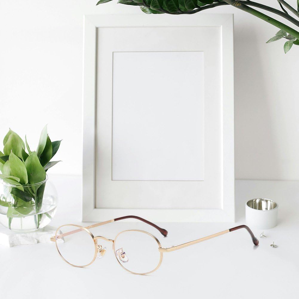 Embryform Fake Glasses Clear Lens Metal Frame Eyewear Classic Unisex Eyeglasses for Women Men