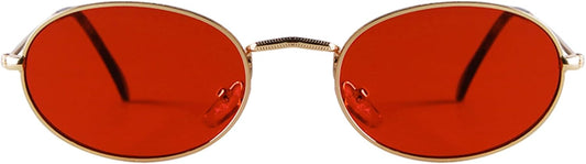 Embryform Retro Oval Sunglasses for Women Men Vintage 90s Hippie sunglasses Classic Metal Frame Eyeglasses