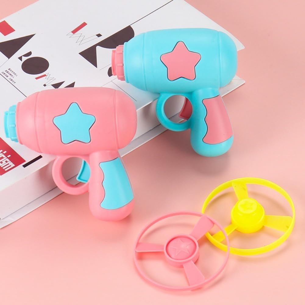 Kribee Cat Toy Disc Launcher, Interactive Cat Fetch Toys, Indoor Pet Bonding Play, Battery-Free Flying Propellers Chasing Toy, for Weight Loss & Exercise, Burn Energy & Relieve Anxiety (Pink)