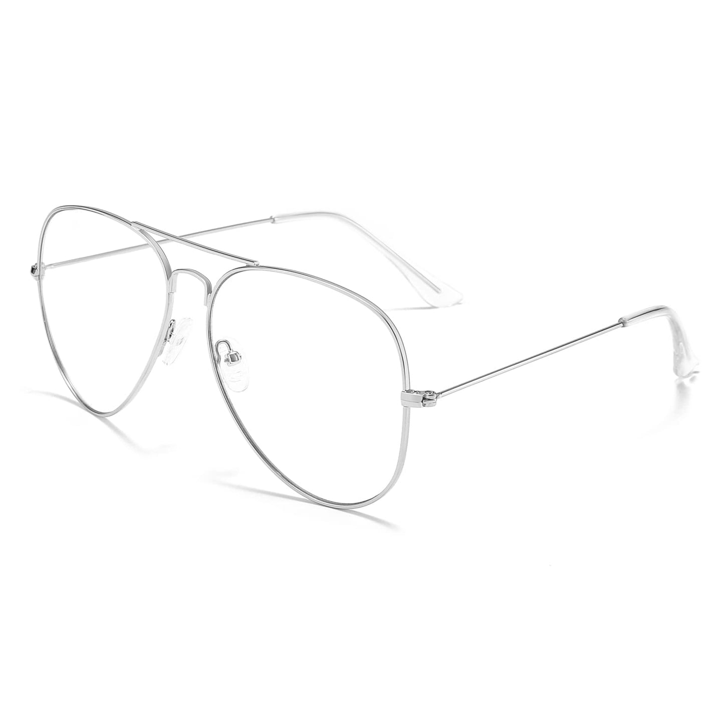 JiffPom Clear Lens Glasses Metal Frame Blue Light Blocking Eyeglasses for Women Men Non-prescription