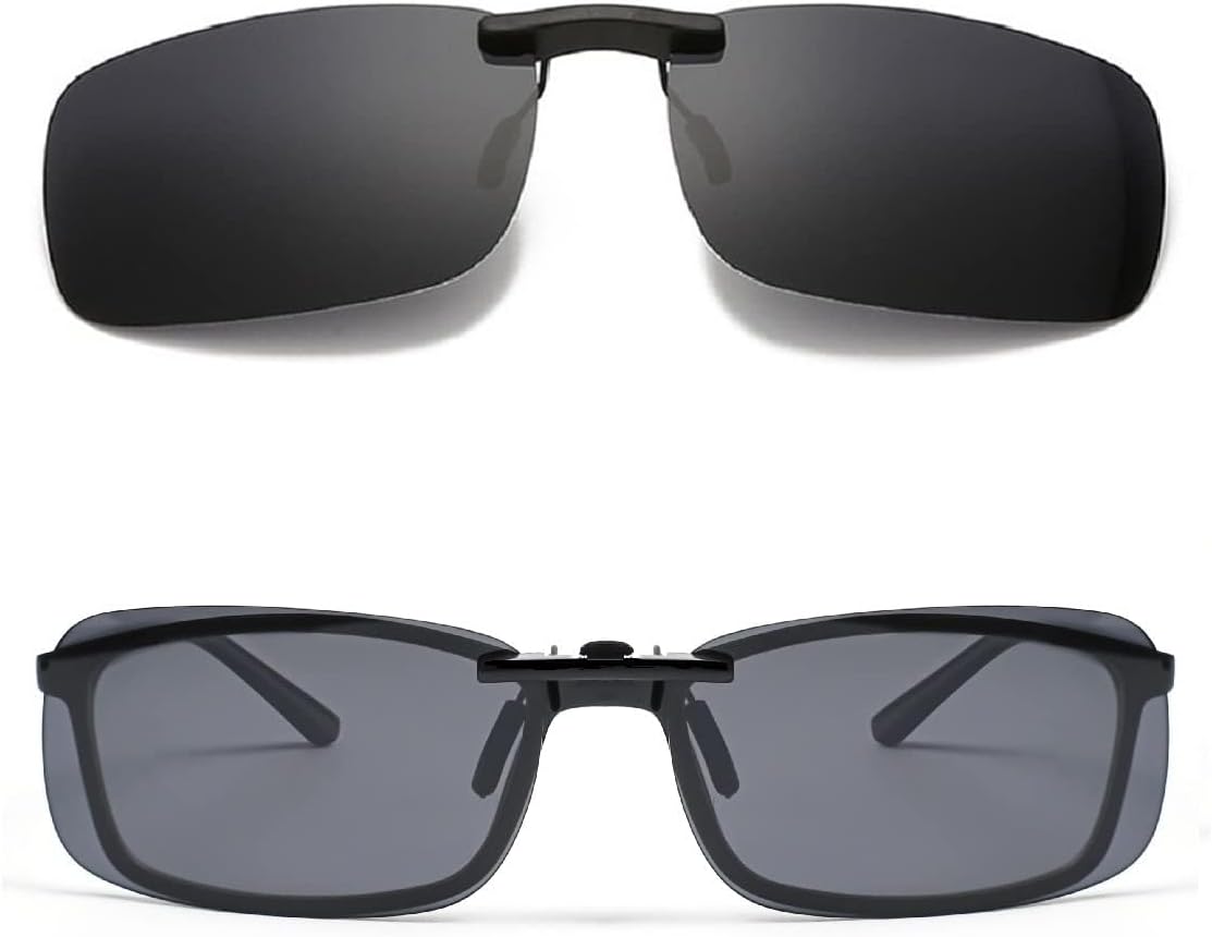 NAVARCH Unisex Polarized Clip Style Sunglasses for Eyeglasses-Clip on Sunglasses for Glasses Outdoor/Driving/Fishing