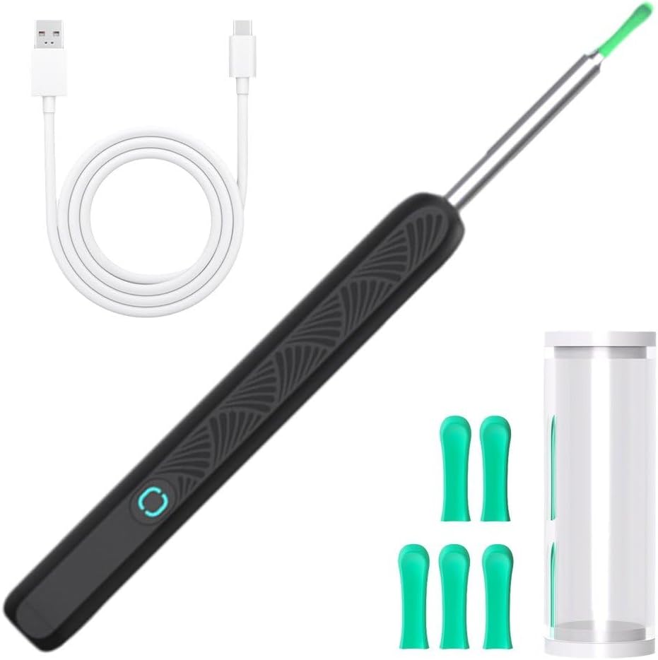 Kribee Ear Wax Removal with Camera, Smart Visual Earwax Cleaning Tool with 6 LED Lights, Earwax Remover Tool, Ear Cleaner Ear Wax Removal Kit