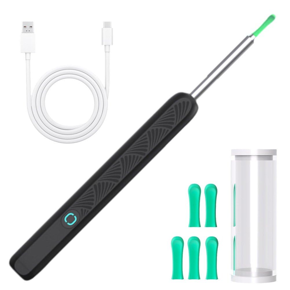 Kribee Ear Wax Removal with Camera, Smart Visual Earwax Cleaning Tool with 6 LED Lights, Earwax Remover Tool, Ear Cleaner Ear Wax Removal Kit