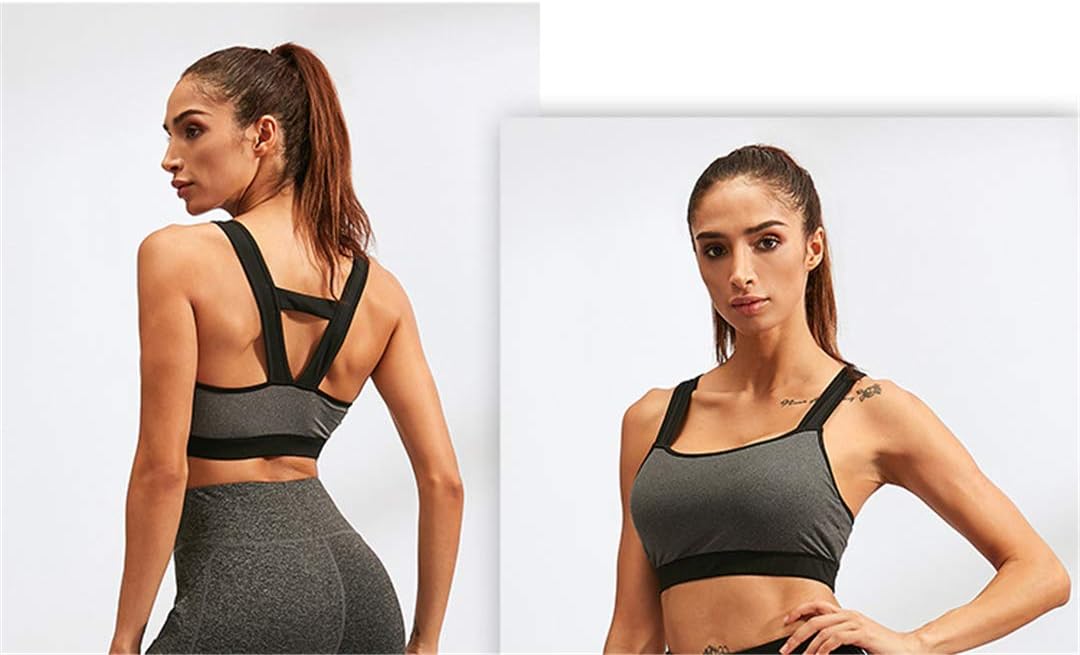TOFOX Womens Sports Bras Padded Seamless Activewear Bras with Removable Pads Running Fitness Bra Absorb Sweat Aerobics Tops