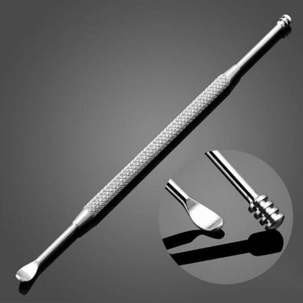 Kribee Ear Wax Remover Tool Double-Ended Stainless Steel Spiral Ear Pick Spoon Ear Wax Removal Ear Spoon Cleaning Tool SilverDeft and Professional