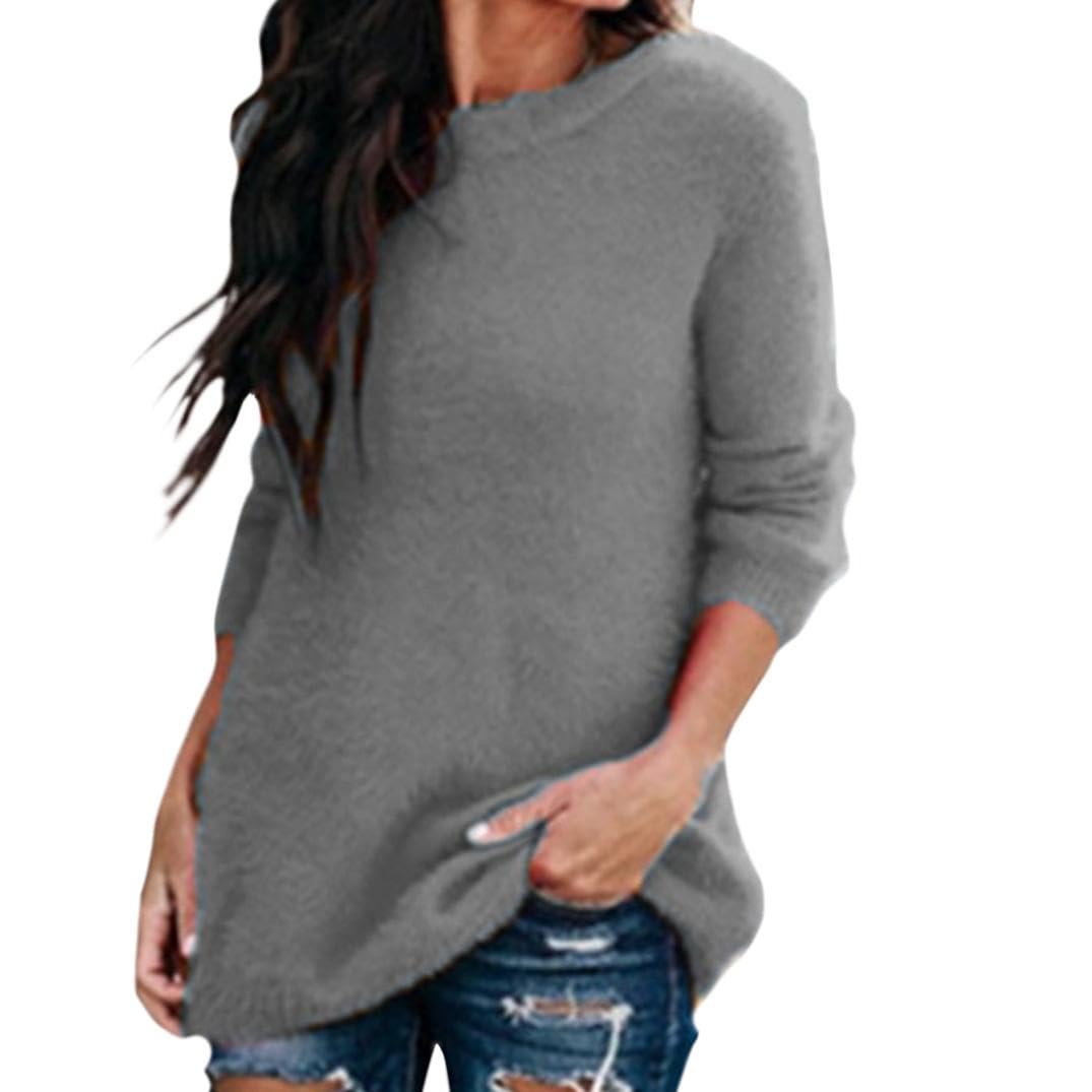 GYMTANK Women's Winter Sweater 2025 Fall Casual Timeless Long Sleeve Solid Crew Neck Sweater Pull Over Tops
