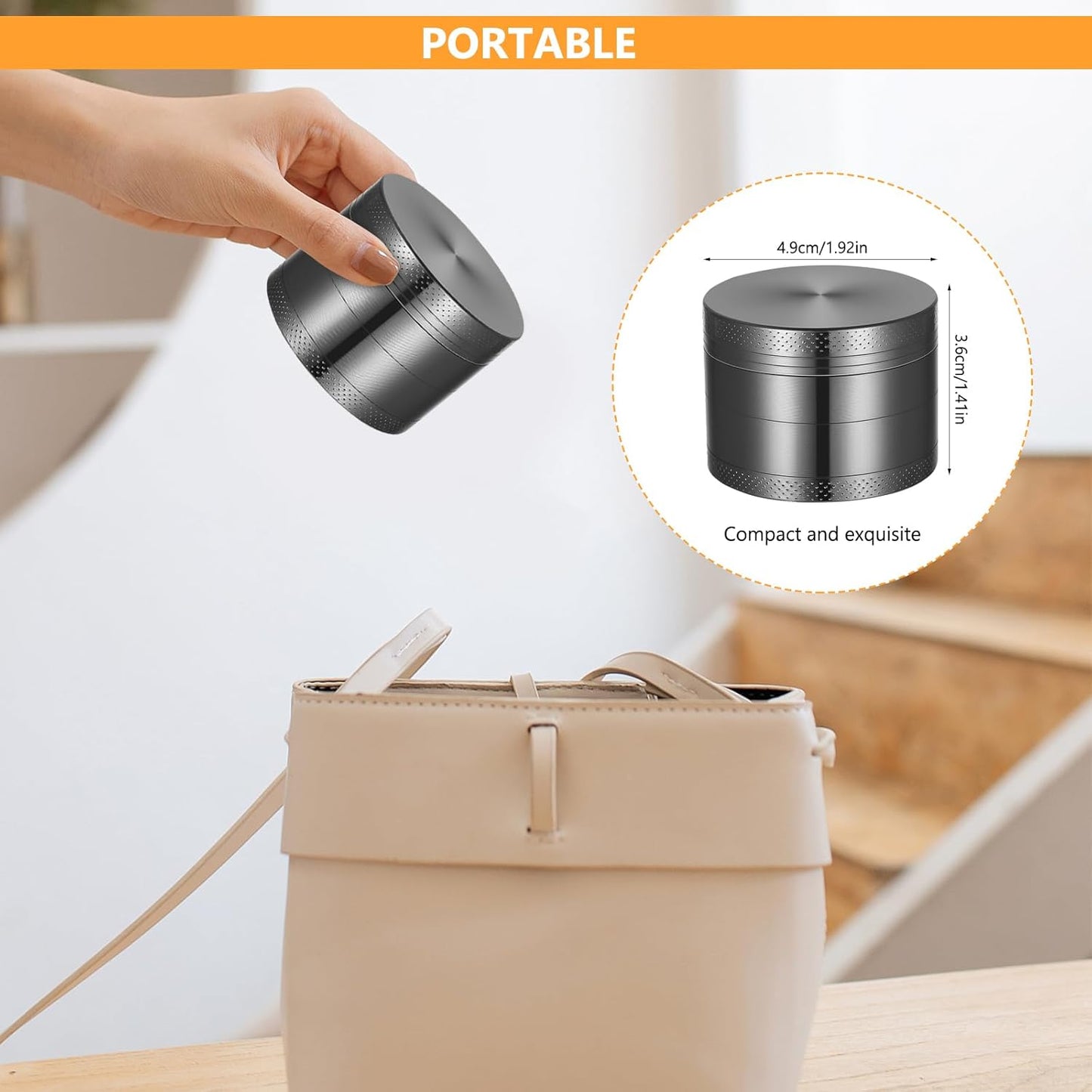 Kribee Metal Herb Grinder, Manual Spice Grinder Manual Herbal Grinders, Hand Grinders with Sifter and Magnetic Top for Kitchen Dry Herb and Spice Mills