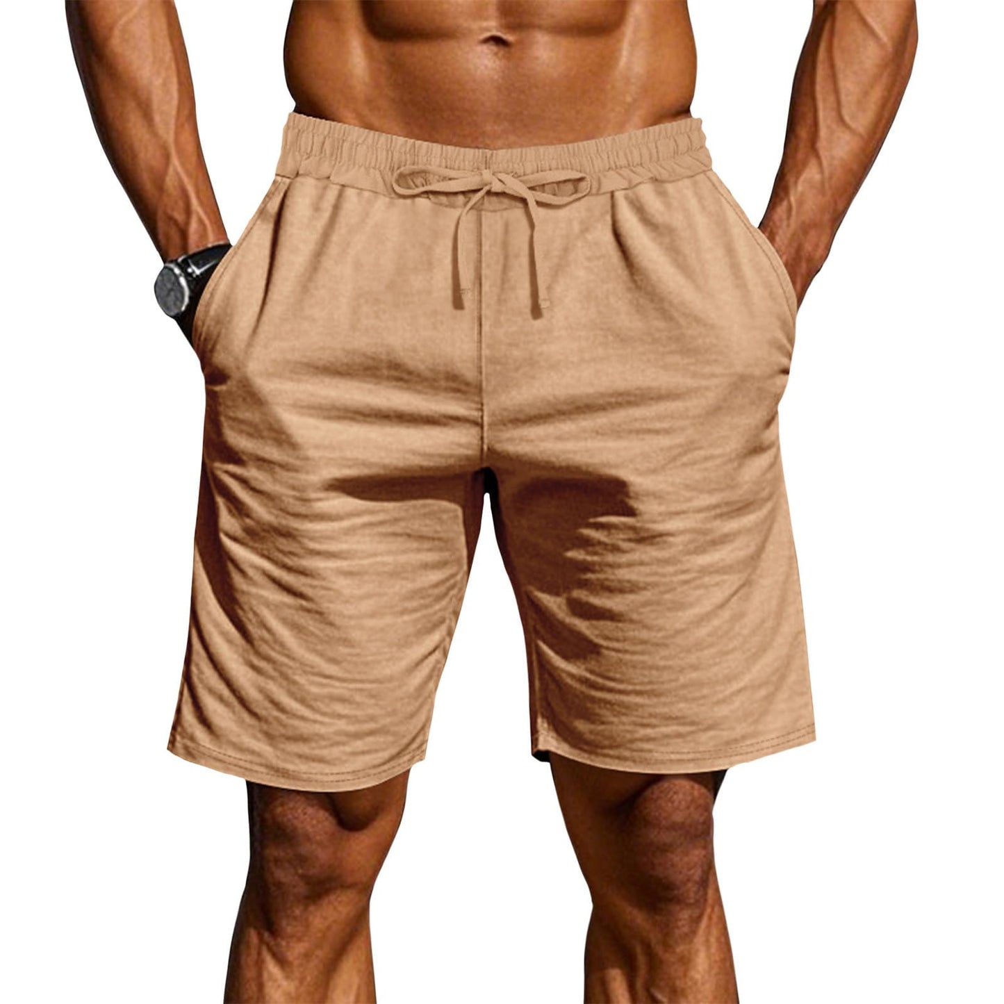 gukoo Mens Athletic Shorts Summer Stretchy Running Casual Wide Leg Cargo Drawstring High Waist Yoga Shorts with Pockets