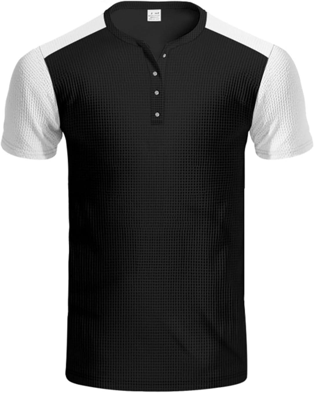 GYMDOG Mens Henley Shirts Gym Workout Athletic Shirt Tees Color Block Short Sleeve Button Crewneck Muscle Slim Fit T-Shirt