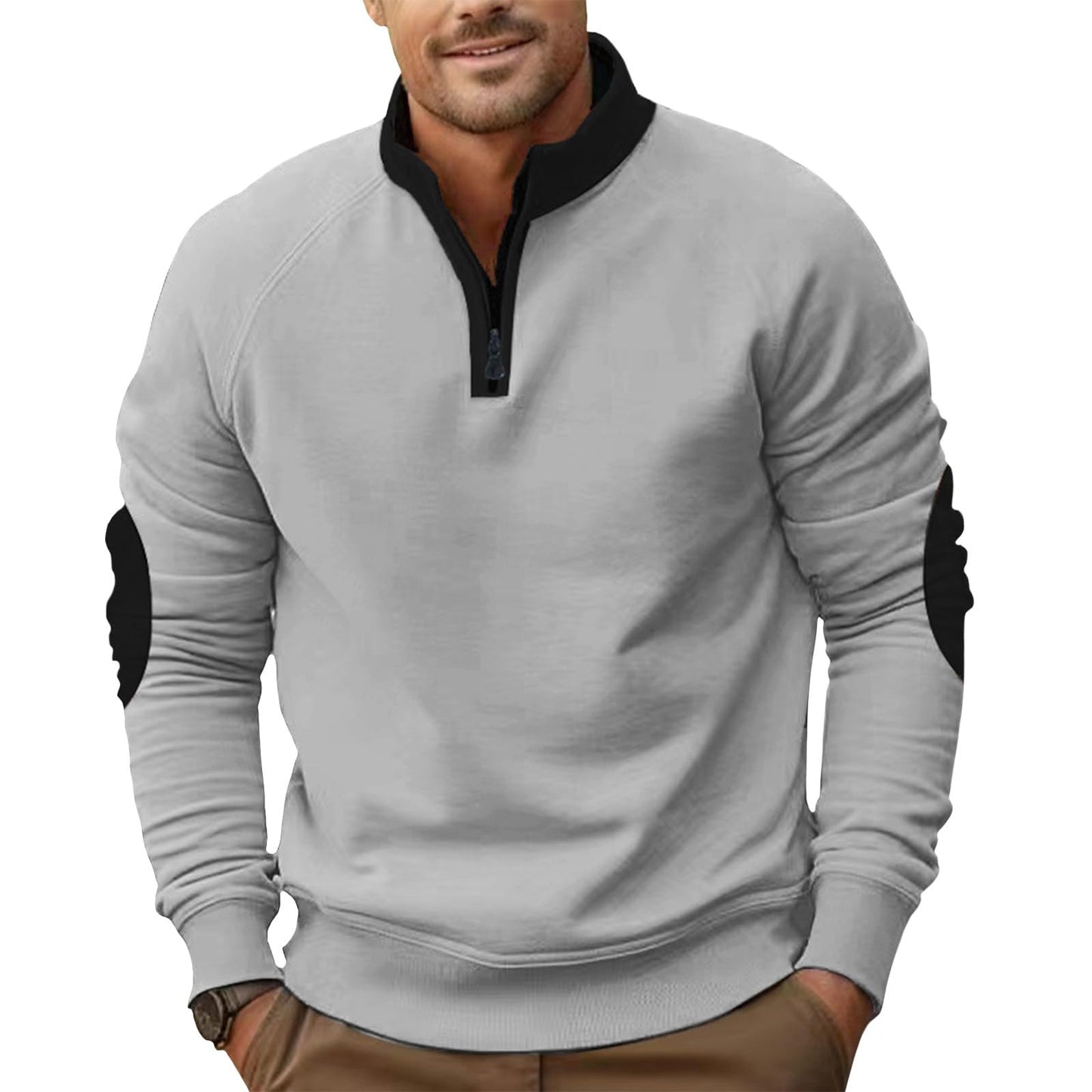Alivebody Men's Sweatshirts Casual Workout Long Sleeve Mock Neck Quarter Zip Pullover Sweatshirts Athletic Travel Fashion Tops