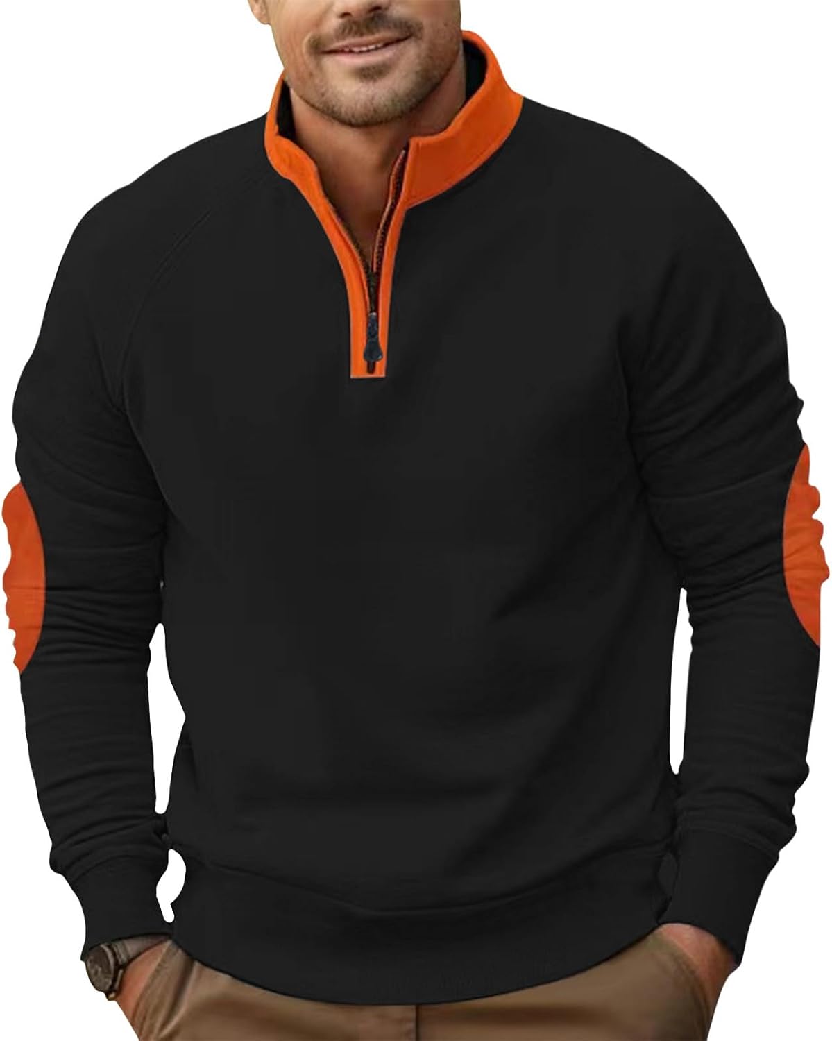 Alivebody Men's Sweatshirts Casual Workout Long Sleeve Mock Neck Quarter Zip Pullover Sweatshirts Athletic Travel Fashion Tops