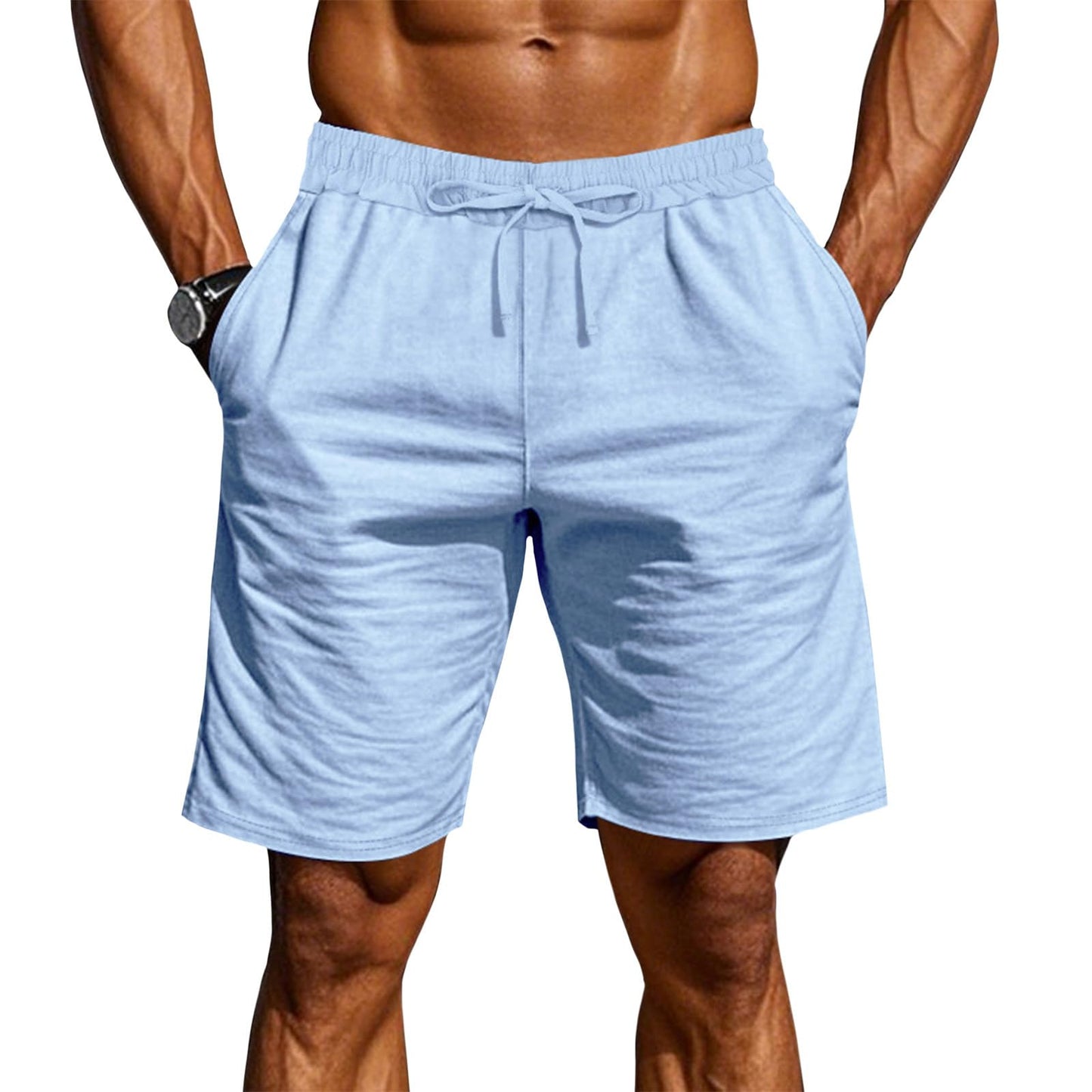 gukoo Mens Athletic Shorts Summer Stretchy Running Casual Wide Leg Cargo Drawstring High Waist Yoga Shorts with Pockets