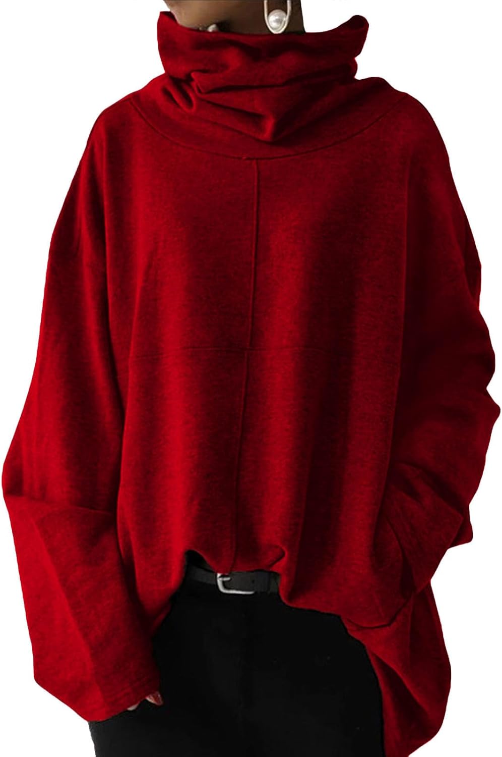 GYMTSL Oversized Turtleneck Sweatshirt for Women Plus Size Long Sleeve Pullover Casual Trendy High Neck Mock Neck Tops