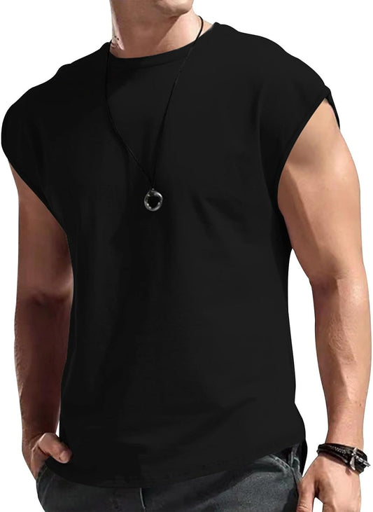 Reigee Mens Sleeveless Tank Tops Workout Shirts Muscle Gym T Shirts Gym Summer Casual Cut Off Tee