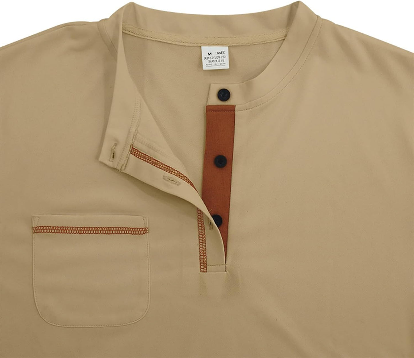 Embryform Shirts for Men Summer Short Sleeve Casual Basic Henley T-Shirts with Pocket Fashion Stylish Classic Button Tee Tops
