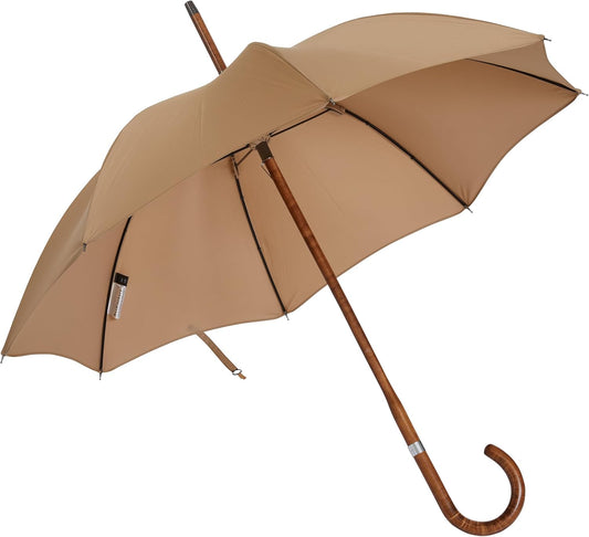 JiffPom The London Ladies Umbrella - Crafted From A Single Piece Of Maple - Champagne